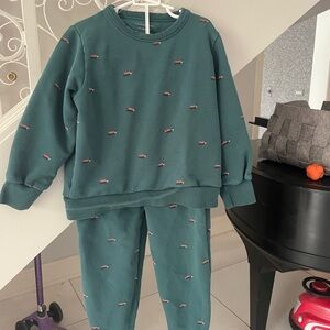 Tinycottons Hunter green ant pattern boys sweatsuit